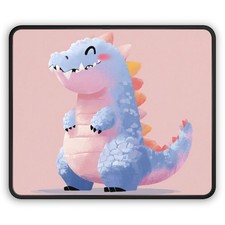 Cute Pastel Dinosaur Gaming Mouse Pad | Pink Cartoon Dino picture