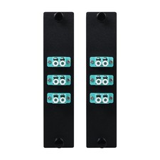 2 PCS 6 Fibers OM3 Multimode Patch Panel 3x LC UPC Duplex Optic Adapters LGX picture