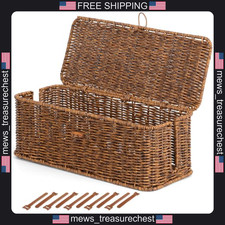 Cable Management Box with Lid and Cable Ties for Home and Office Brown L picture