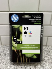 NIB HP 61 Black & Tri-Color Original Ink Cartridges 2-Pack New Sealed Unexpired picture