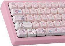 PBT 148 Keys Cute Keycaps Dye-Sublimation Bunny Keycaps Set MOA Profile for C... picture