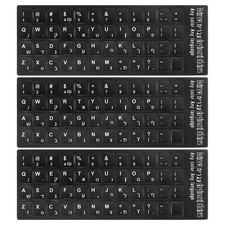 Hebrew Keyboard Stickers Black Background W White Lettering 3Pcs picture