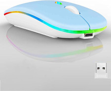 Wireless Bluetooth Mouse,Led Dual Mode Rechargeable Silent Slim Laptop picture