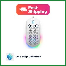 MR.FOX M1 Honeycomb Gaming Mouse Wired, 75g Lightweight, White | 12,800 DPI, ... picture