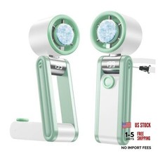 Portable Foldable Fan with Ice Cooling, 199 Speed Adjustable Handheld Fan White picture