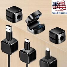 12PCS Magnetic Cable Organizer Cable Manager Wire Storage Hidden Cable Clamp USA picture
