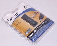 Lexar JumpDrive Secure II Plus: 4GB USB Flash Drive w/ Capacity Meter NEW Sealed picture