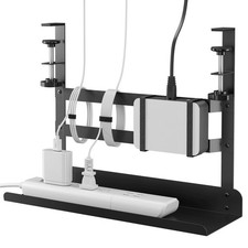Metal Under Desk Cable Management Tray, Clamp-On Desk Shelf picture