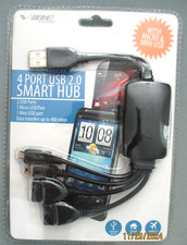 4 Port USB2.0 SMART HUB with Micro & Mini USB, Data Transfer, PC Win98 ~ Win11 picture