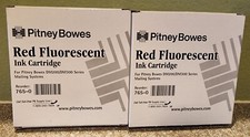 Lot of (2x) New Genuine Pitney Bowes Red Fluorescent Ink DM200/DM300 Series picture