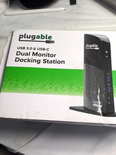 Plugable UD-3900 USB 3.0 Dual Monitor Docking Station USB-C DisplayLink Open Box picture