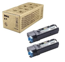 2x Original Dell Toner 2150cn 2155cn 2155cdn Black 6000 Pages 593-11035 899WG picture