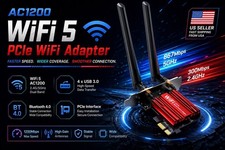 🔥SALE🔥AC1200 WiFi 5 PCIE WiFi Adapter Wireless Network Card-Fast Ship from USA picture