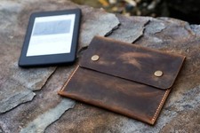 Personalized rustic leather sleeve case for Kindle Paperwhite 12th 11th 10th Gen picture