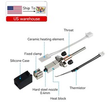 Upgrade 0.4mm Hardened Steel Nozzle Hotend Kit For Creality K1C/K1 Max/Ender3 V3 picture
