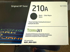 1 HP 210A Genuine TerraJet Toner Set BK/C/Y/M W2100A-03A for 4201/4301 picture