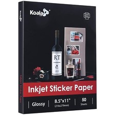 Koala Glossy Sticker Paper Inkjet Printer 8.5x11 Photo Sticker Paper 50 Sheets picture