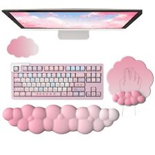 Cloud Wrist Rest Keyboard Pink Mouse Pad Set with Wrist Rest Ergonomic Wrist ... picture