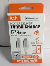  4ft Nylon Braided USB-C to Lightning Cable PD 30W Fast Charge MFi NIB picture