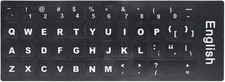 2 PCS English Keyboard Stickers with Non-Transparent Black Background & White picture