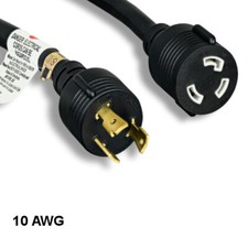 Kentek 25' NEMA L5-30P to L5-30R Extension Power Cable 10 AWG 30A SJT Heavy-Duty picture