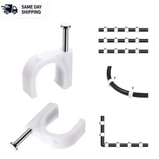 Effortless Cable Management - 100 Pcs White 8mm Clips for Secure Installation picture