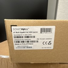 SonicWALL AT Multi Gigabit PoE 30W Power Over Ethernet Injector 01-SSC-2450 picture