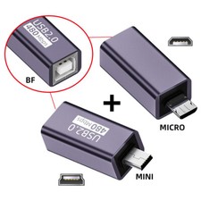 Cablecy 2pcs/lot USB 2.0 B Type Female to Type-A & Type-B Male Extension Adapter picture