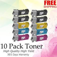 10 PK Toner Cartridges CMYK High Yield for Xerox Phaser 6128/6128N MFP Printer picture