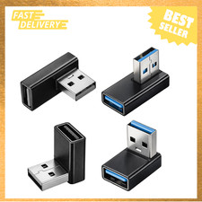 USB 3.0 Adapter Aluminum Alloy 90 Degree Left Right Up Down Connector 4 Pack picture