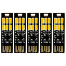 5Pcs USB LED Portable Night Light Bright Mini Keychain Camping Car Lamp Module picture