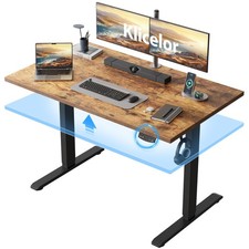 Electric Standing Desk 24 Inch Height Adjustable Memory Preset Rustic Brown picture