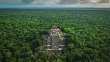 Landscape nature forest pyramid maya calakmul mexico Custom Gaming Mat Desk picture