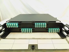 FCE2U Opticom Rack Mount Enclosure with 4 FCXO-24-10Y Fiber Cassettes 50/125 OM3 picture