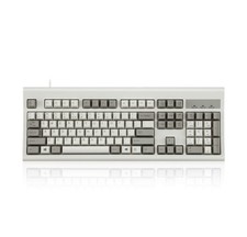 Classic Retro Gray White Wired Performance FullSize USB Keyboard US English picture