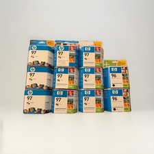Lot Of 11 Hp Printer Cartridges, 9 Tri-color 97, 2 Black 96 picture