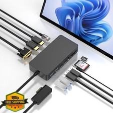 Rocketek Surface Dock Triple Display 4K HDMI VGA Black picture