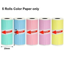 Thermal Photo Printer Mini Print Pod Printer+1 Roll Labels, White/Pink picture