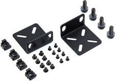 Metal 1U Rack Ears Compatible with Major Brands - Black Powder Coated Finish picture
