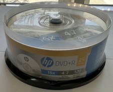 HP DVD+R 25PACK Spindle 16X 4.7 GB 120 Min Recordable Spindle of 25pcs picture