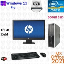 HP Desktop Computer PC Intel i5 16GB RAM 500GB SSD Windows 11 Pro 22