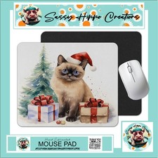 Mouse Pad Pretty Burmese Cat Kitten Christmas Holiday Anti Slip Back Easy Clean picture