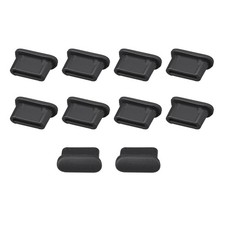 10pcs Type C Silicone Protectors Cap Port Cover Anti Dust Black picture