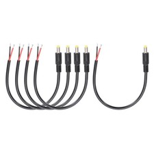 5 PCS 25cm DC Power Pigtails Cable 5.5mm x 2.5mm Male Barrel Plug Connector picture