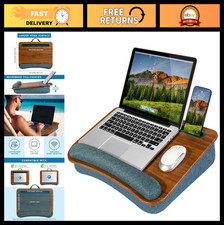Portable Laptop Lap Desk - Espresso Woodgrain, Fits 15.6
