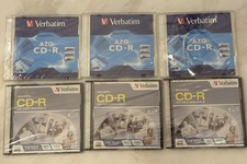 Verbatim DataLifePlus AZO Blank CD-R Discs 700MB 80 Min New Sealed Lot of 6 Case picture
