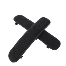 Universal Plush Armrest Cushion with Straps for Office and Gaming Chairs Black picture