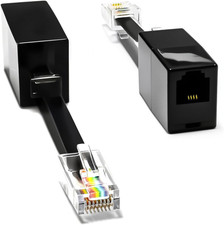 2-Pack RJ11 to RJ45 Adapter Phone Line to Ethernet – RJ11 Female to RJ45 Male fo picture