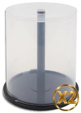 2 PIECES of 100-Disc Capacity Cakebox CD/DVD Plastic Storage Containers/Spindles picture