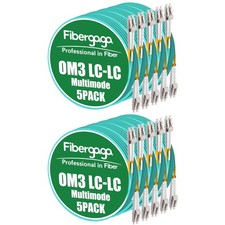 Fibergaga®LC to LC OM3 Fiber Patch Cable Multimode 5M(16ft), 10Pack | Multi M... picture